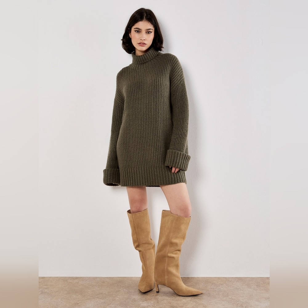 Chunky Turtleneck Sweater Dress